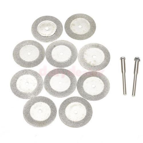 10pcs 40mm Diamond Cut Off Disc Wheel Rotary Tool w/ Arbor