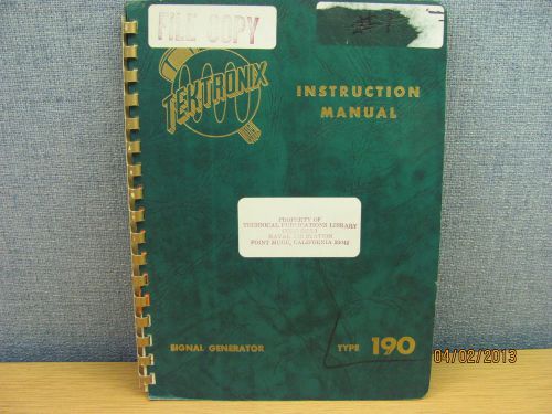 TEKTRONIX 190:  Signal Generator Instruction Manual