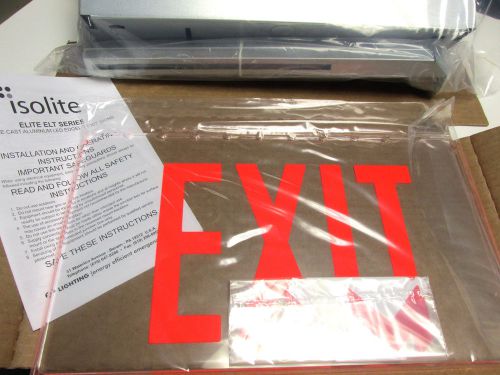 Nib isolite elite elt series led edgelit exit sign cat# eltemr1cbarcuc.. ul-800 for sale