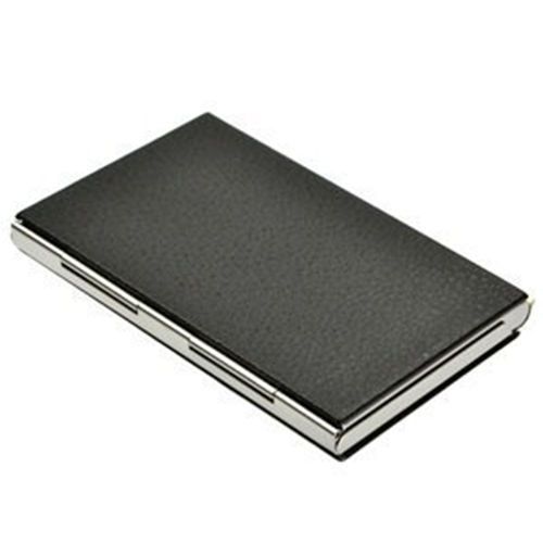 Business name credit id card holder pu metal stainless pocket box case for sale