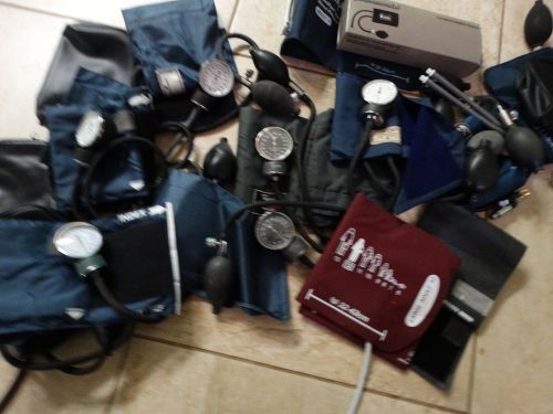 Lot of 7 Moore, Medline, Tycos Sphygmomanometer w/BP Adult Cuff Size Parts Only
