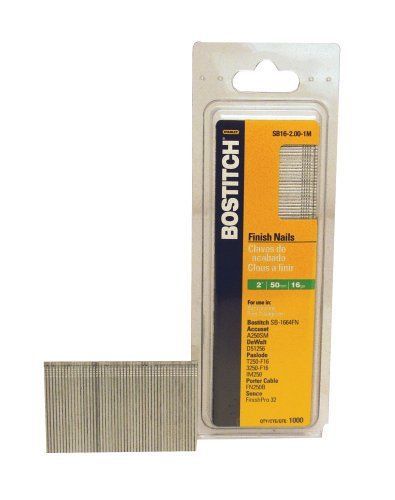 BOSTITCH SB16-2.00-1M 2-Inch by 16 Gauge Bright Finish Nail 1,000 per Box