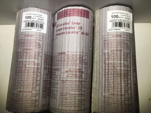 NEW LOT OF (3) GENERAL ELECTRIC HIGH PRESSURE SODIUM LAMP LU100/H/ECO