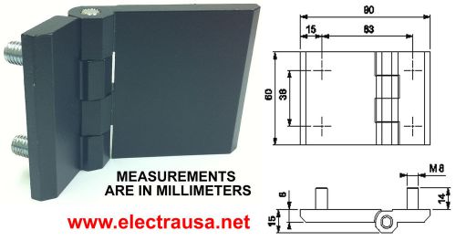 Industrial door leaf / flat hinges with studs (2 pcs) for sale