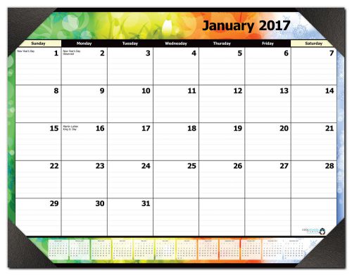 12-Month Desk Calendar with Pad - Cool School Studios - January to December 2017