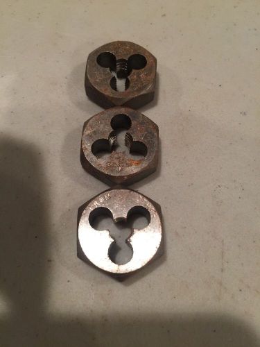 (3) 5/16-24 NF ACE HANSON HEX DIE HIGH CARBON STEEL 3 PCS (3)