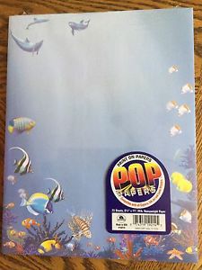 25 Sheets Decorative Computer Printer Stationery Paper-NIP- Fish Underwater