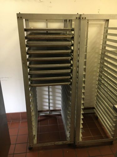 Used Wheeled Sheet Pan Rack+ Sheet Pans