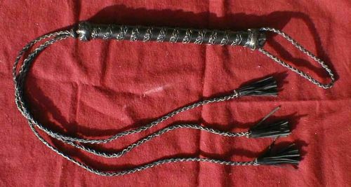 BLACK Tassel Leather Flogger Lightweight 3-Tails - HORSE TRAINING TOOL