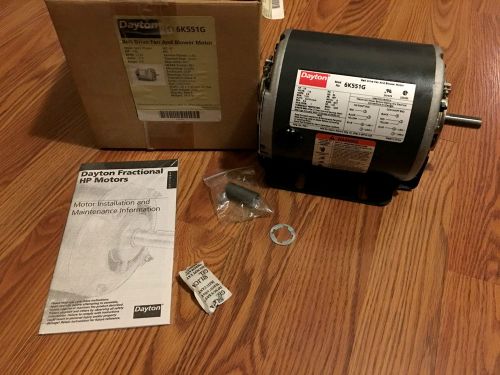 NEW Dayton 6K551G Belt Drive Fan and Blower Motor 1/6HP, 3.6 Amps, 115V, 1725RPM