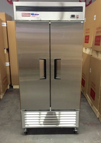 2 Door REFRIGERATOR Stainless  Double Door Reach In Brand New  Compact 40&#034; T-35