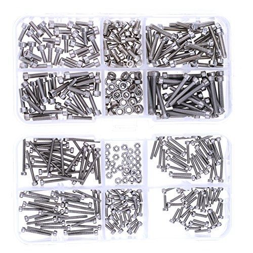 Hilitchi 420pcs M2 M3 Stainless Steel Hex Socket Head Cap Screws Nuts Assortment