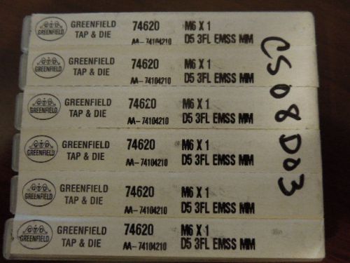 6 PIECES NEW Greenfield M6X1 D5 3FL EMSS MM #74620 AA-74104210