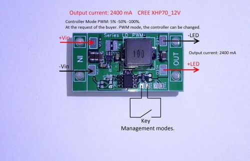 Led driver ld_pwm-2.4a, control pwm, current: 2.4a, dc 5v-27v multi-mode xhp70 for sale