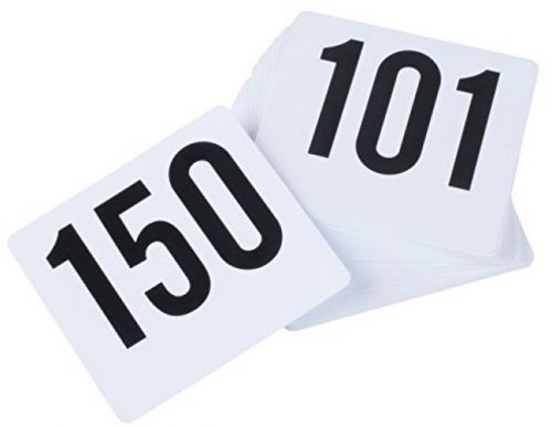 Royal Industries Number 101-150 Plastic Number Card Set, 4&#039;&#039; By 4&#039;&#039;, White Base