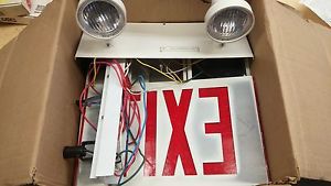 Emergi-Lite Emergency Lights W/ EXIT Sign Model EF9 120VAC 60Hz NEW IN BOX