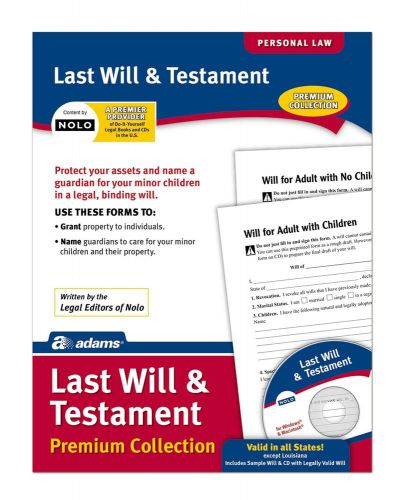 Adams Last Will and Testament Forms and Instructions Includes CD (LF235)