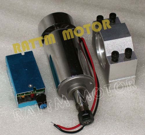 300W CNC Air Cooled DC Spindle Motor  ER11 12-48V+Mount/Bracket+Speed regulator