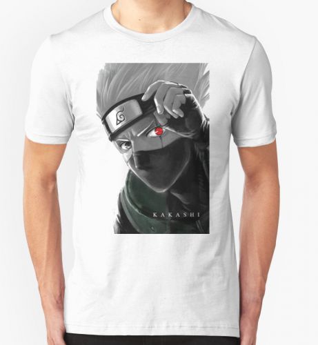 Naruto Kakashi Men&#039;s White Clothing Tees T-shirts Sz. S-2XL