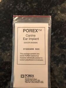 (2) Porex Medical Canine Ear Implants (Sauer Design) Veterinary Medicine