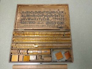 Vintage Printers Set In Original Wood Box Un-Branded