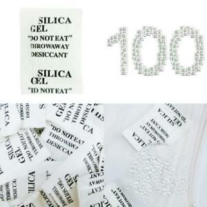 100 Packets 2 Gram Silica Gel Desiccant Non Toxic Moisture Absorber Dehumidifier