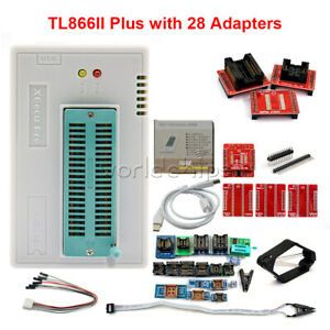 TL866II Plus 28 Adapters+SOP8 IC Clip High Speed Flash EPROM Programmer