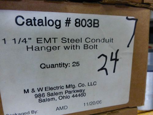 M&amp;W ELECTRIC 803B 1 1/4&#034; EMT STEEL CONDUIT HANGER LOT OF 43