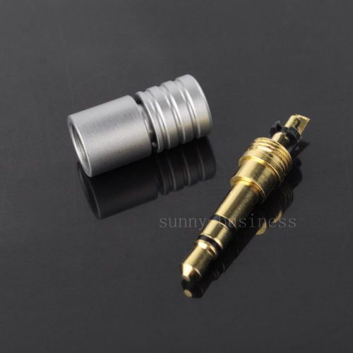 Luxury 3.5mm 3 Pole Male Repair headphone Jack Plug Metal Audio Soldering Silver