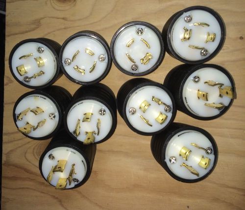 LOT OF 10 PASS &amp; SEYMOUR 4 PRONG PLUGS L1420P 20 AMP 250 VOLT 20A 125V 250V P&amp;S