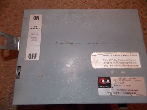 CUTLER-HAMMER CP2HD321 30 AMP 240V FUSIBLE BUSWAY PLUG