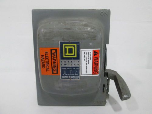 SQUARE D NON-FUSIBLE 30A AMP 600V-AC 3P DISCONNECT SWITCH D298312