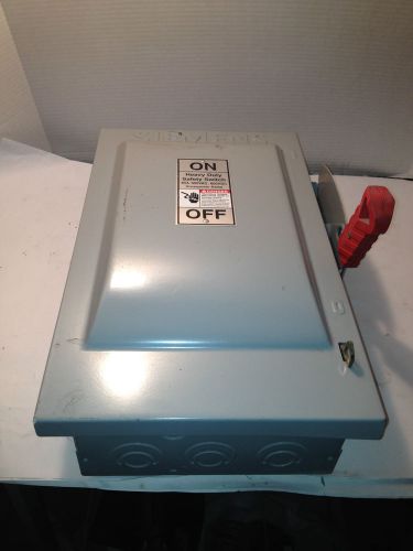 SIEMENS HF362 TYPE 1 60A. 600 V. 3 P. HEAVY DUTY SAFETY SWITCH NO BOX