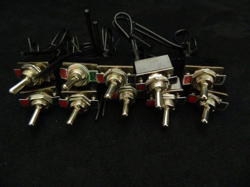 10 pack on off toggle switch pre wired 2 amp 250v 4 a 125v spst rocker ibtsss for sale