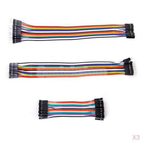 3x 60pcs 10cm/20cm Dupont Wire Connector Cables 1P-1P Test Lines for PCB Project