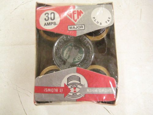 Buss Fuses GEM Brand 30A 125V, Plug Fuse, 5 Pack, Screw In New