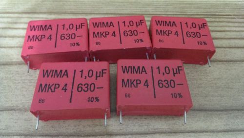 LOT X 5 CAPACITORS 1,0 MF WIMA MKP 4  630 Volt