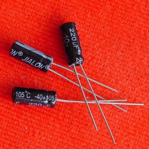 -- 10x 220uF 10V JIALON HDF Electrolytic Capacitor +105C HKe