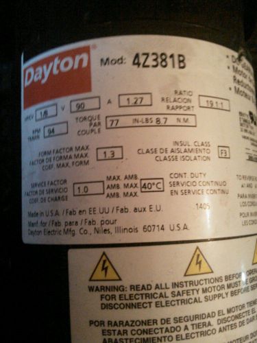 Dayton dc motor for sale