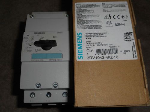 NEW IN BOX! SIEMENS 3RV1042 4KB10 MOTOR STARTER PROTECTOR 57-75 AMPS 3RV10424KB