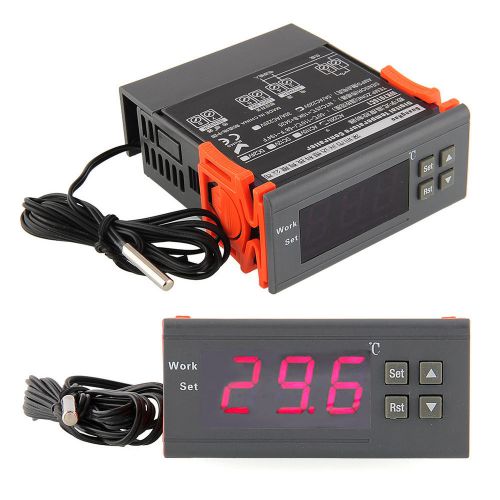 220v digital lcd display temperature controller switch thermostat with sensor for sale