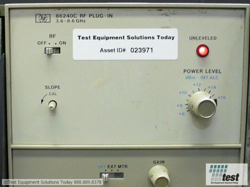 Agilent HP 86240C RF Plug In 3.6-8.6GHz  ID #23971 TEST Calibration Certificate