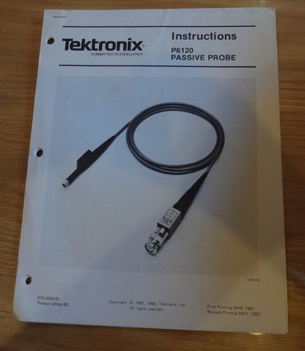 Tektronix P6120 Passive Probe Manual Rev. 5/82 Original