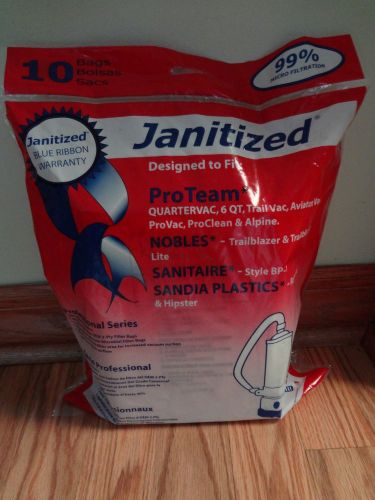 Janitized JAN-PTQV-2 Backpack Vacuum Bag Case of 10 Packs 10 per Pack