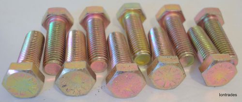 10pc lot of grade 8-bolts 5/8&#034; - 11 unc coarse thread hex cap 2&#034; long for sale
