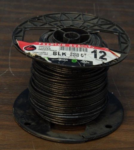 150&#039; cme wire rohs 12 awg solid thhn/thwn 600v, vw-1 for appliances, black for sale