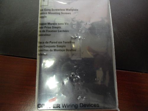 Cooper wiring devices 1-gang black duplex receptacle nylon wall plate # pjs26bk for sale