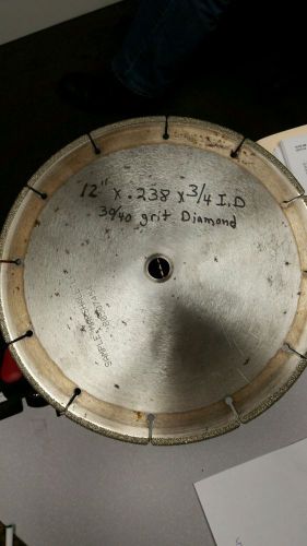 12&#034; x .238 x 3/4&#034; ID HEAVY DUTY DIAMOND SAW BLADE 30/40 grit diamond