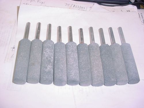 LOT OF 10 Grinding GRINDER STONE WHEEL 9/16&#034;OD 2-1/2&#034;L 1/4&#034; STEM SHANK METAL DIE