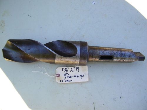 ATM - USA - 3 3/4&#034; MACHINIST DRILL BIT- HS- 22&#034; OAL. 6 M/T. 33 LBS. USED